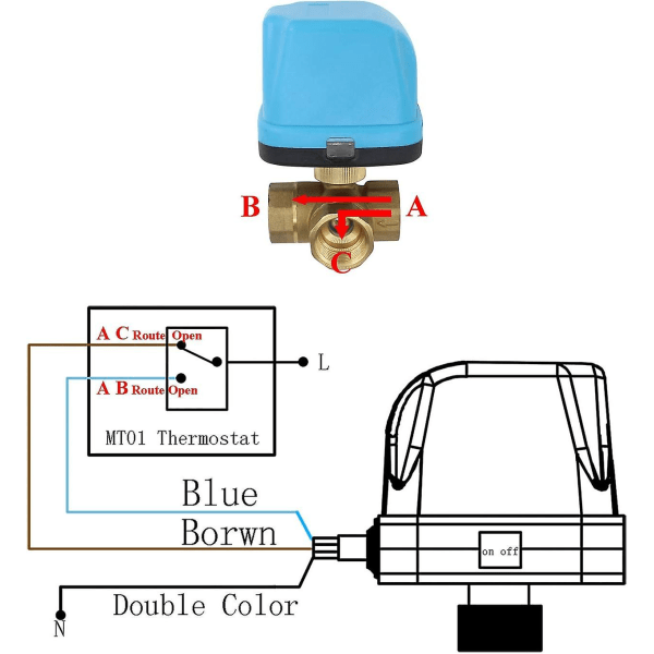 3 Wege Motorkugelhahn 230v - Ventil Elektrisch Kugelventil Elektrisch 220v - 1/2 3/4 1 1-1/4 1-1/2 2 Zoll (dn15-1/2 Zoll)