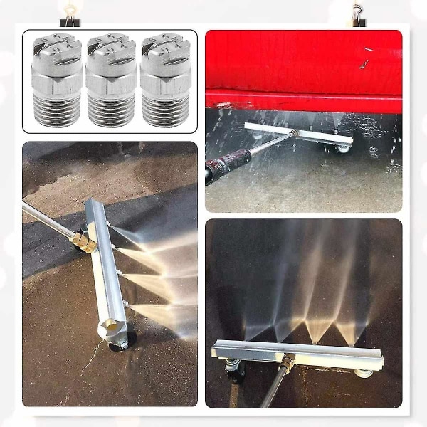 Højtryks Spraydyser i Rustfrit Stål - Til Overfladerensere Vaskedyser 65 Graders Åbning 1.3 Mm Gevindforbindelse 1/4\"