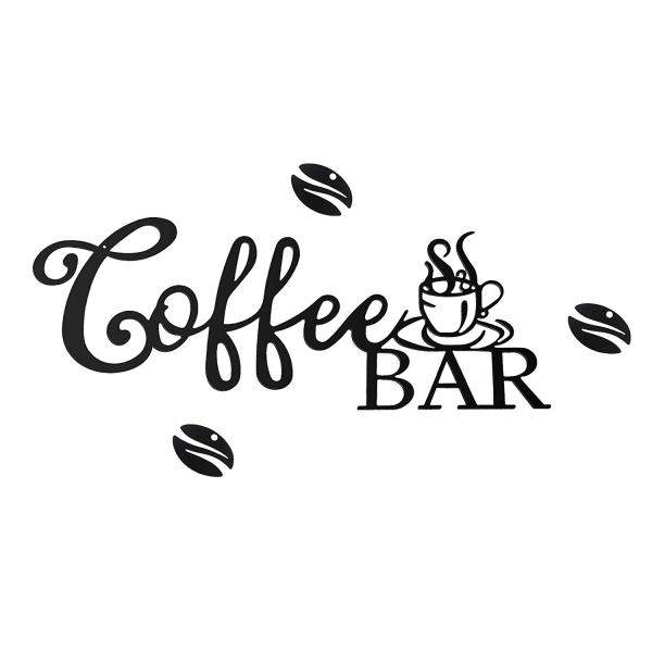 Kaffebarsskylt i metall Rustik kaffebar i smidesjärn Hängande väggdekor Lätt att installera Utsökt Wo