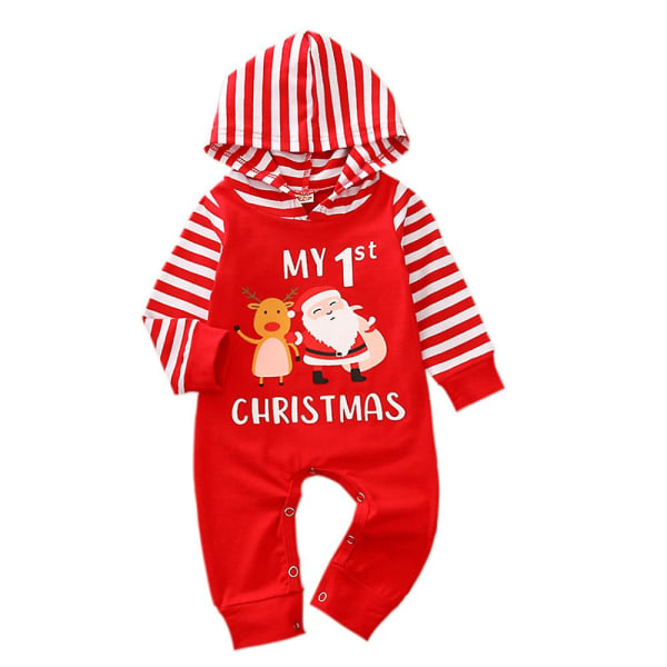 Jul Nyfødt Baby Julemand og Elf Kostume Første Xmas Fancy Outfit Sæt Tøj Jumpsuit Santa Claus 0-3 Months