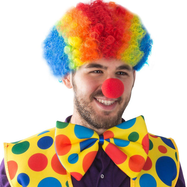 5-pack Clown Kostymset Clownperuk Näsa Väst För Cheer Cosplay Fester Karnevaler Utklädning