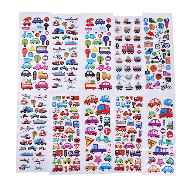 2 stk Cartoon Bubble Stickers Dagbok Transport Notebook Sticker Etikettdekorasjon