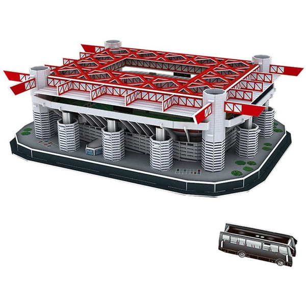 3d Arena Puzzle Model, Stadio San Siro (Italia), verdensberømt bygningsmodell, DIY Puzzle Model Kit, Fans Suvenirer, Dekorasjoner, S Leker for voksne