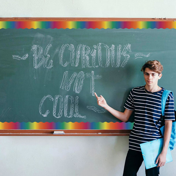 1 rulle Blackboard-dekal Gradient Color Självhäftande Rainbow Bulletin Board-dekal för klassrumskontorsdekoration