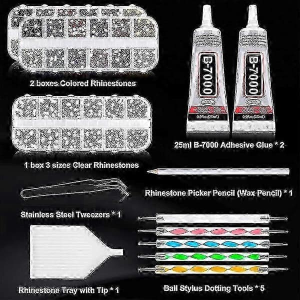 2 stk. 25 ml lim og 1 vokspen til rhinsten kunst