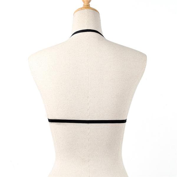 Elastisk bandage til gotisk bur-BH top kropssele kors XL