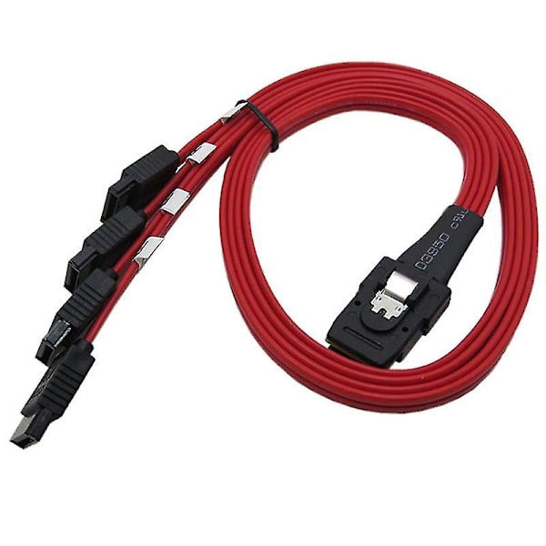 Rød 0,5 m Mini Sas 36p 8087 Sff-8087 til 4 Sata Splitter Kabel Forward Breakout Adapter til PC Computer Server Tilbehør