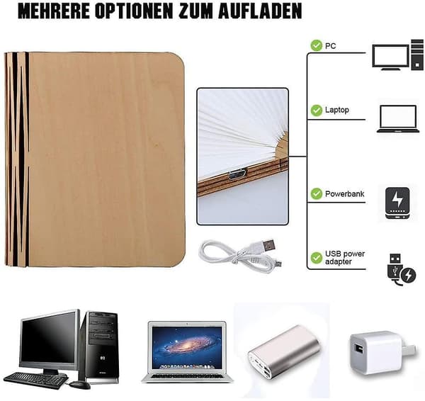 Lys Boklampe 250 lumen 8 Timer Varm Gul 21 * 17 * 2.3cm