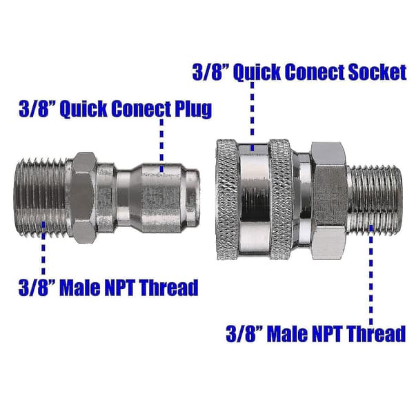 Tool Daily Högtryckstvätt Kulventil Kit, 3/8 Tum Snabbkoppling För Högtryckstvättslang, 4500 Psi