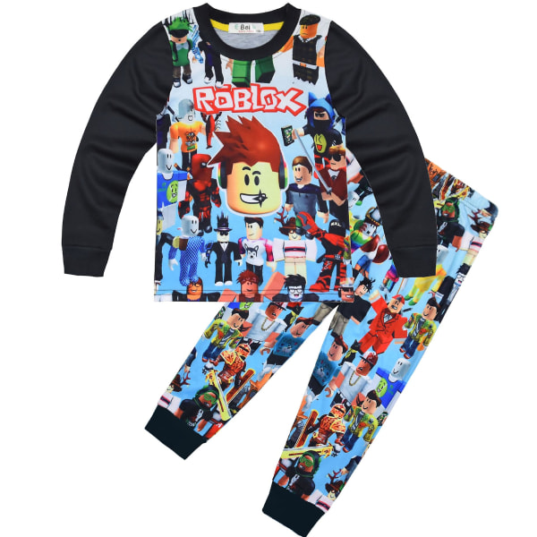 Spil Roblox Store børn 120-170 Yards Hjemmetøjsdragt Langærmet todelt pyjamas 565 black 140