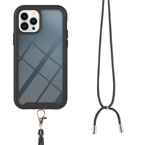PC + TPU-deksel med nakkestropp for iPhone 13 Pro Max Black