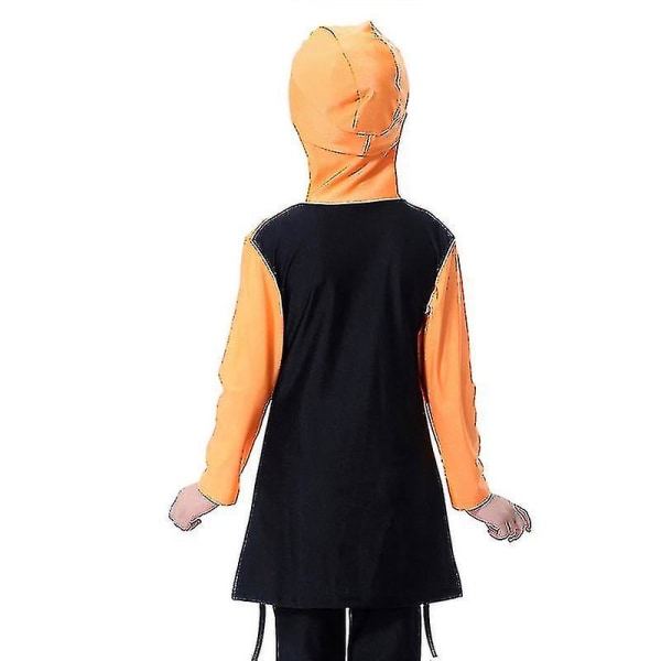 Barn Flickor Muslimska Islamiska Badkläder Baddräkt Modest Burkini Cover Heltäck Orange 1-2 Years