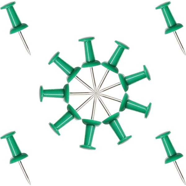 200 stk Farvede Plastik Push Pins Dekorative Kort Tommelfinger Pins Med Stål Til Opslagstavle Og DIY Håndværk Hjem Kontor Brug (grøn)