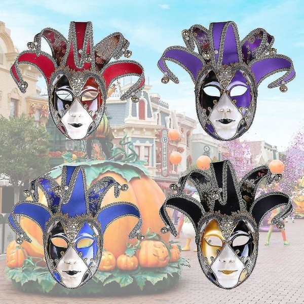 Painted Retro Maskerade Masker Sett For Carnival Prom Venetian Type Masker