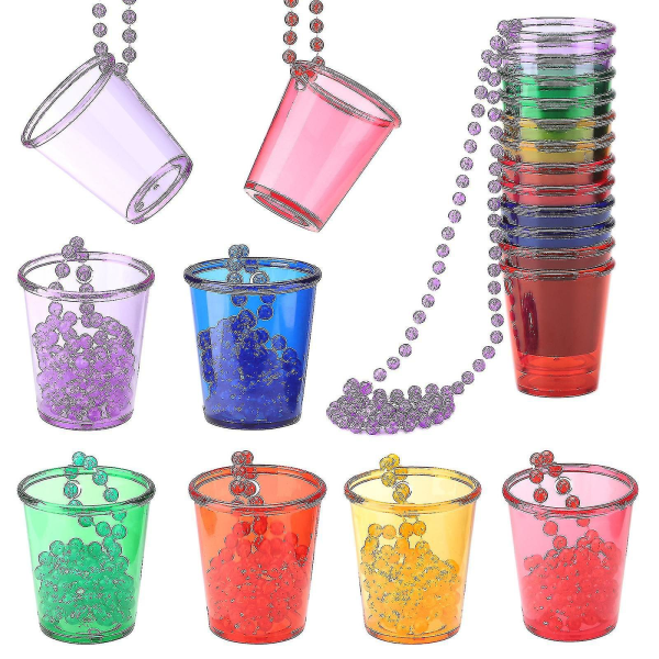 12 X Bride Shot Glass-kjede Plast Perlekjede Til Julefest Bryllupsfest Oktoberfest Carnival A