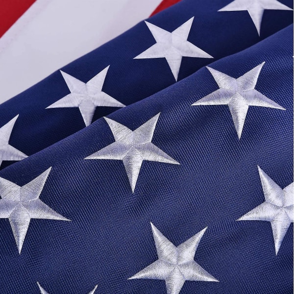 American Flag Made In Usa, Heavyweight Nylon American Flag 3x5 Outdoor, UV-beskyttet/syet Striber/broderet