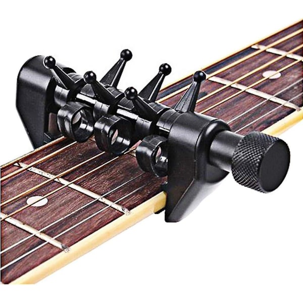 Multifunksjonell 6-strengs Capo, Åpen Stemming Spider Akkorder, For Akustiske Gitarstrenger, Svart