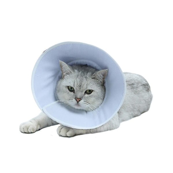 Blød kattehalsbånd, justerbar hundekattekegle, keglehalsbånd til beskyttelse efter operation til hunde, til katte og hvalpe (1 stk, blå)