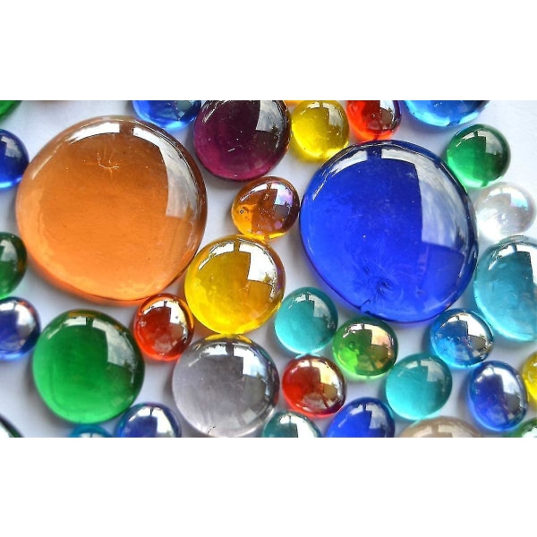 176 G Fargerike glassstein i 3 forskjellige størrelser, 1-3 Cm dekorative mosaikksteiner, ca. 66 stk