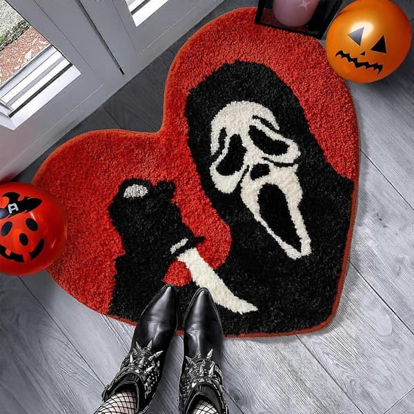 Halloween badeværelsestæpper rød bademåtte skridsikker
