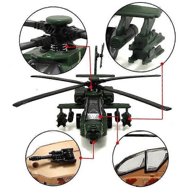 Legetøjsfly Legering Flymodel Simulering Apache Helikopter Jager