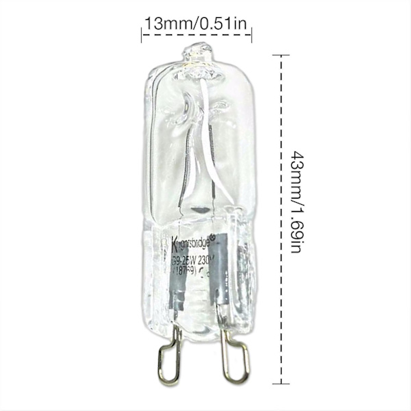 G9 Ovnslampe Høytemperaturbestandig Holdbar Halogenpære Lampe For Kjøleskap Ovner Vifter 40w A