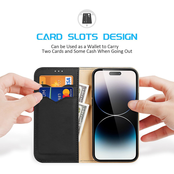 DUX DUCIS Hivo Series Til iPhone 15 Pro Kohud Stand Telefoncover RFID Blocking Wallet Telefoncover