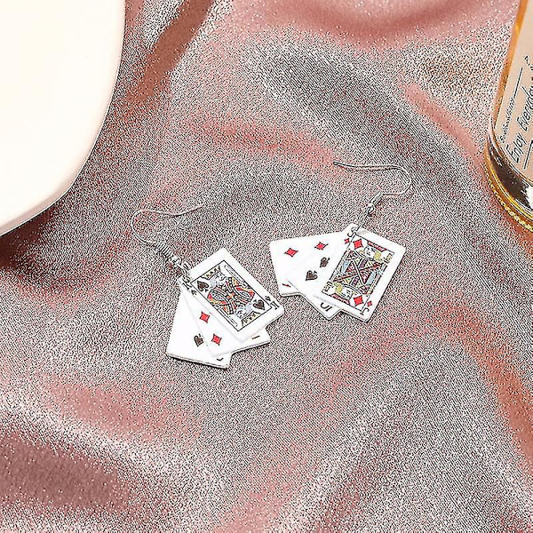 Funky Aces -korvakorut, Punk Poker -käsipeli, Kasino Hauska Asustekoru, Pelikortit Korvakorut Naisille ja Tytöille