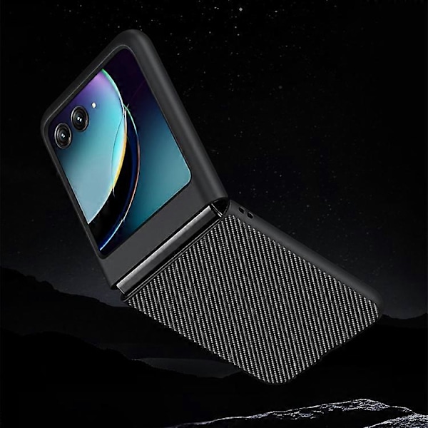Ultratunt Enfärgat Läder Skal för Telefon Black For Motorola Razr 40 Ultra