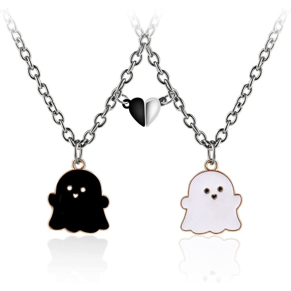 2kpl Ihana Magneettinen Love Heart Ghost Riipus set Naisille Miehille Paras Ystävä Tyttö Poika Teini emali Keskinäinen Attract Magnet Pari Vastaava Kaulakoru