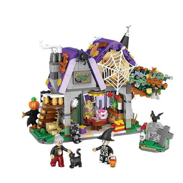 Halloween Magic House Pumpkin, Straw Man, Black Cat Mini Building Blocks , Halloween/thanksgiving Day/christmas Gift