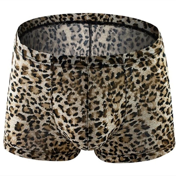 Seksikkäät miesten alushousut bokserit Homme käärmekuvio leopardikuvioiset pikkuhousut hengittävät U Convex -pussialushousut Cueca Calzoncillo M-xxl greyleopard M