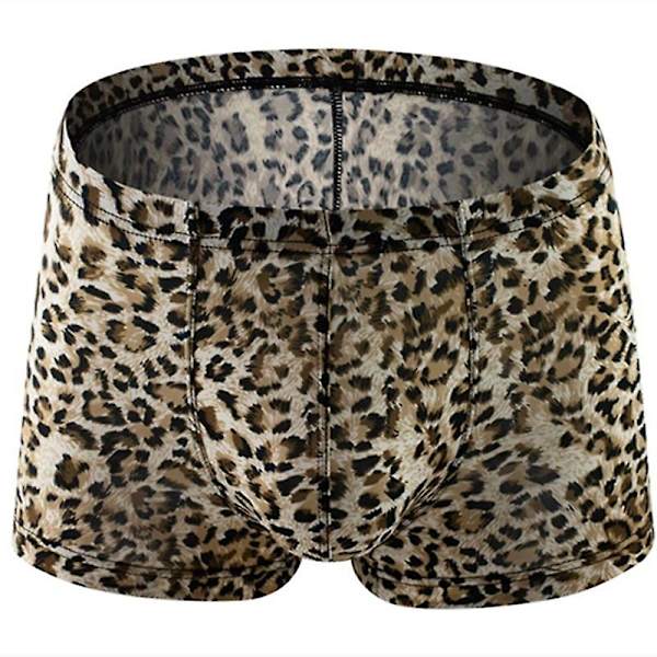 Sexiga Herr Kalsonger Boxershorts Homme Ormskinn Leopard Trosor Man Andningsbara U Convex Påse Underkläder Cueca Calzoncillo M-xxl greyleopard M