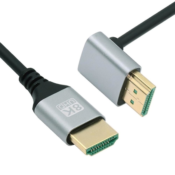 HD-028-UP-0.5M Oppvinklet HDMI hann-til-hann-kabel HDMI 2.1-kabel 8K høyoppløsning for datamaskin HDTV