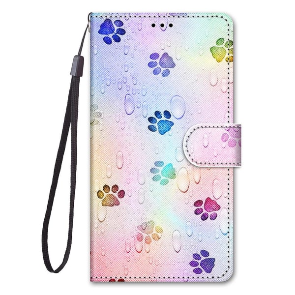 Case Zte Blade A71 cover magneettisille korttipaikoille Creative Cat Paw Pattern case Coque