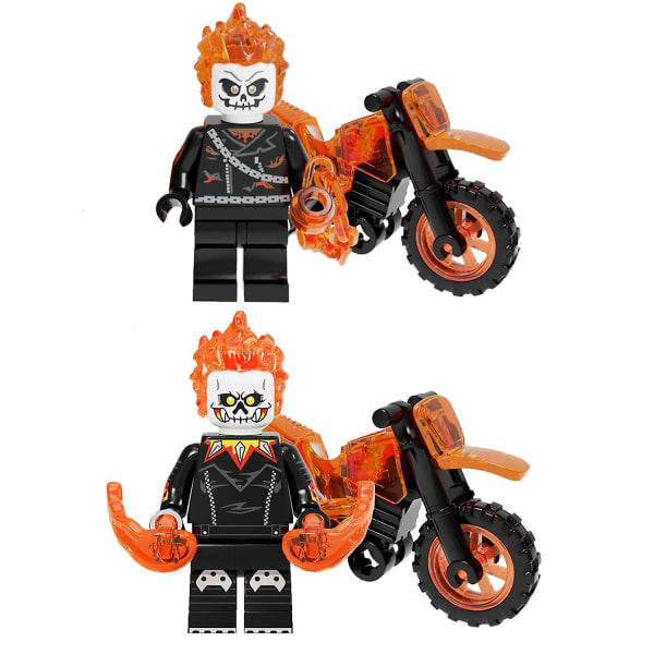 16 stk/sæt Ghost Rider minifigurer byggeklods actionfigurer med Mount Black Panther Red Hood Motorcykel Soul