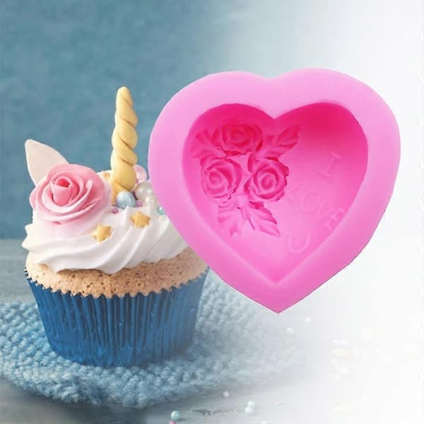 Silikone Fondant Kærlighed Hjerteform Form Kagepynt Chokolade Bageform JIKAIX