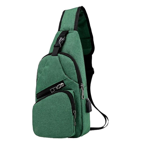 Sling Bag - Axelryggsäck Bröstväskor Crossbody Daypack För Dam & Herr dark green