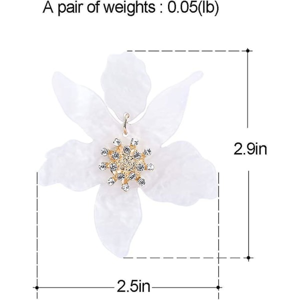 Hartsi-akryylikukka-riippuvaiset korvakorut - liioiteltu eurooppalais- ja amerikkalaistyylinen iso kukka