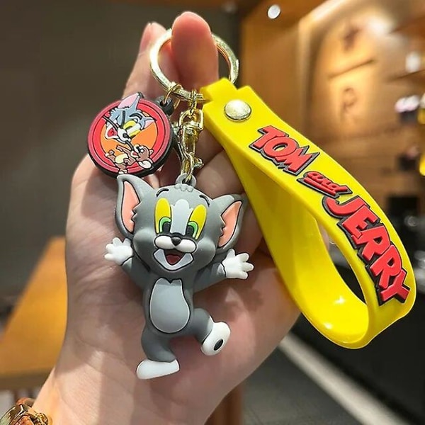 Anime Tom And Jerry Nyckelring Söt tecknad figurväska Pendent Nyckelring Bilnyckeltillbehör Nyckel Chian Smycken Julpresent till vänner Tom