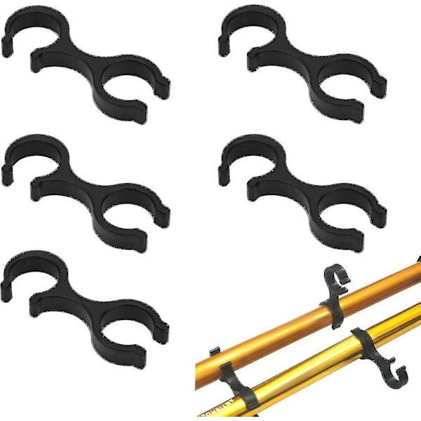 20 stykker Plast Trekking Pole Clip Housing Slange Guide Alpenstock Clips Plastic Trekking Pole Clip til udendørs vandrestave og vandrestave (sort)