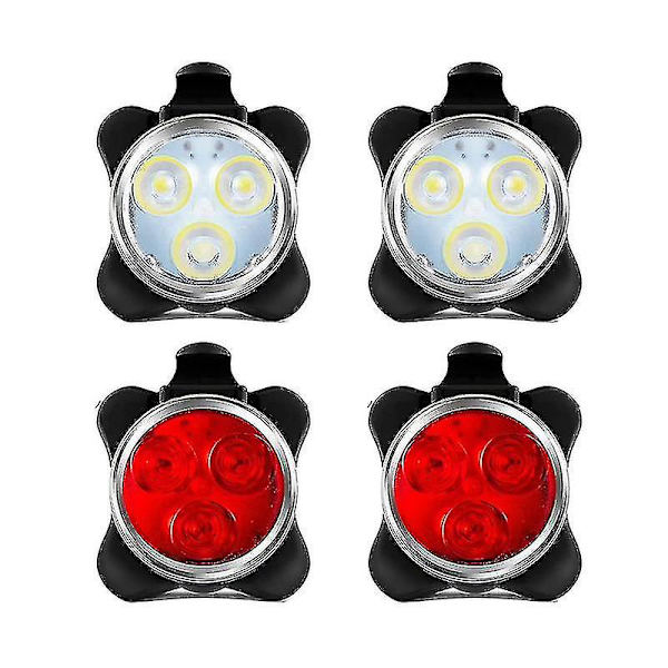 4 Pack USB Ladattava Polkupyörän Valosarja Etu- ja Taka LED Polkupyörä