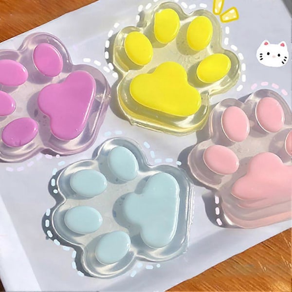 5-Tommer Stor Katteklo Squishie Legetøj, Kawaii FuFu Squishies, Klæbrig Jelly Katteklo Klem, Stressaflastende Klem Legetøj til Børn & Voksne Pink