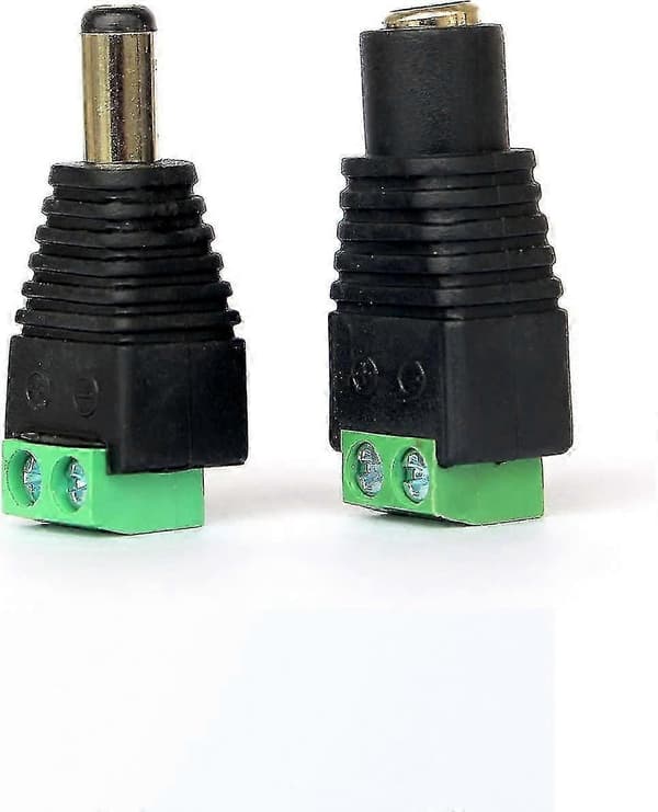 5x han 5x hun DC-stik til videoovervågningskamera 2,1 x 5,5 mm