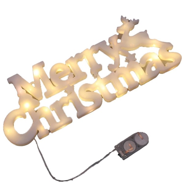 Juletræ hængende ornamenter, julepynt lys til juletræ krans, juledekor hvid - Knap batteri