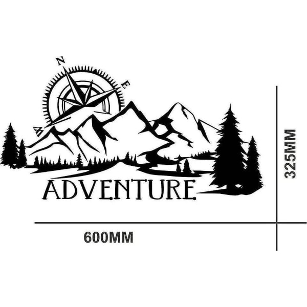 Stort eventyr vinyl klistremerke Camper Van Bobil Decal Mountain Compass Wall