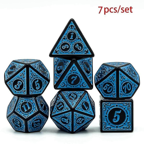 Jinzhaolai 7st/ set Set Dnd D4~d20 Rune Fönster Galler Polyhedriska tärningar för Warhammer Rollspel Brädspel Rpg D&dblue