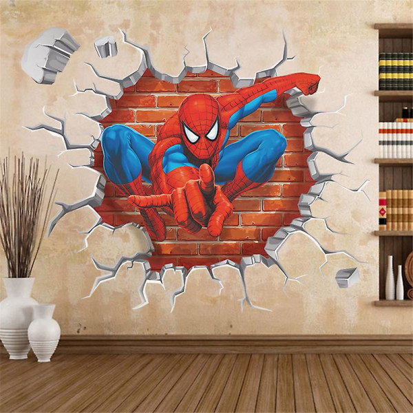 3d Hulk Spiderman Bakgrunnsklistremerke For Barnerom Baby Gutt Soverom Selvklebende Hjem Veggdekorasjon Vinyl Dekaler Avengers Veggmaleri 14226