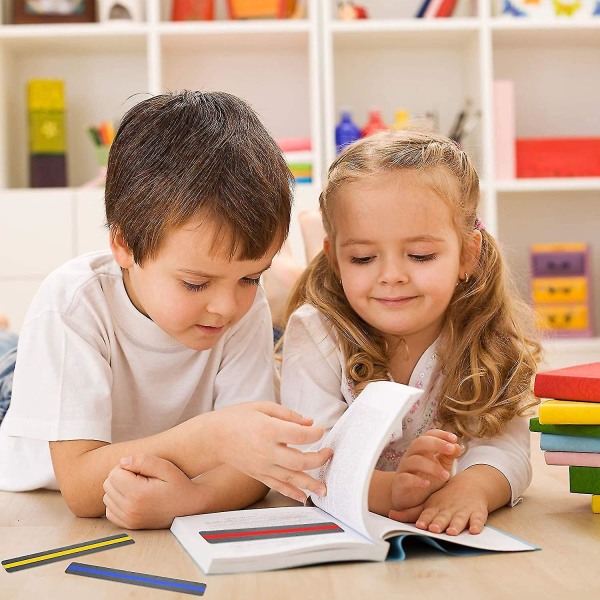 Lyckande dyslexi Guidad läslinjal, färgade läsremsor för högdagrar, för lärare att vägleda