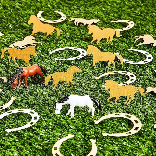 800 stykker Hestesko-konfetti Hestekonfetti-pynt Hestefest Konfettitilbehør Animal Glitter Konfetti Til fødselsdag, Derby Day Party, Baby